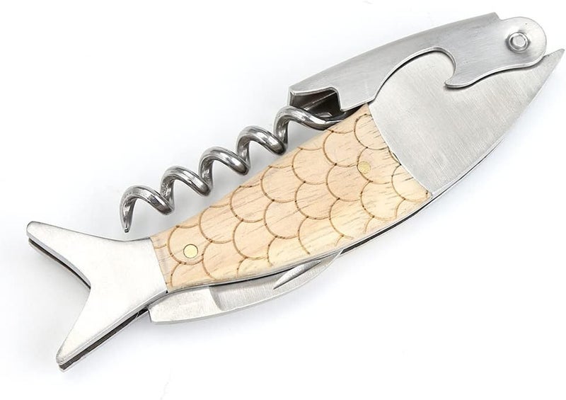 FAFAXOXO Unique Fish Corkscrew, Professional Waiters Corkscrew Wine Key Bottle Opener,Manual Wine Key for Servers, Waiters, Bartenders and Home Use - Image 2